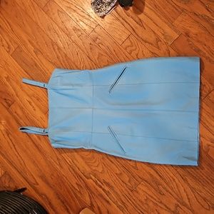 Blue Leather Mini dress w matching jacket